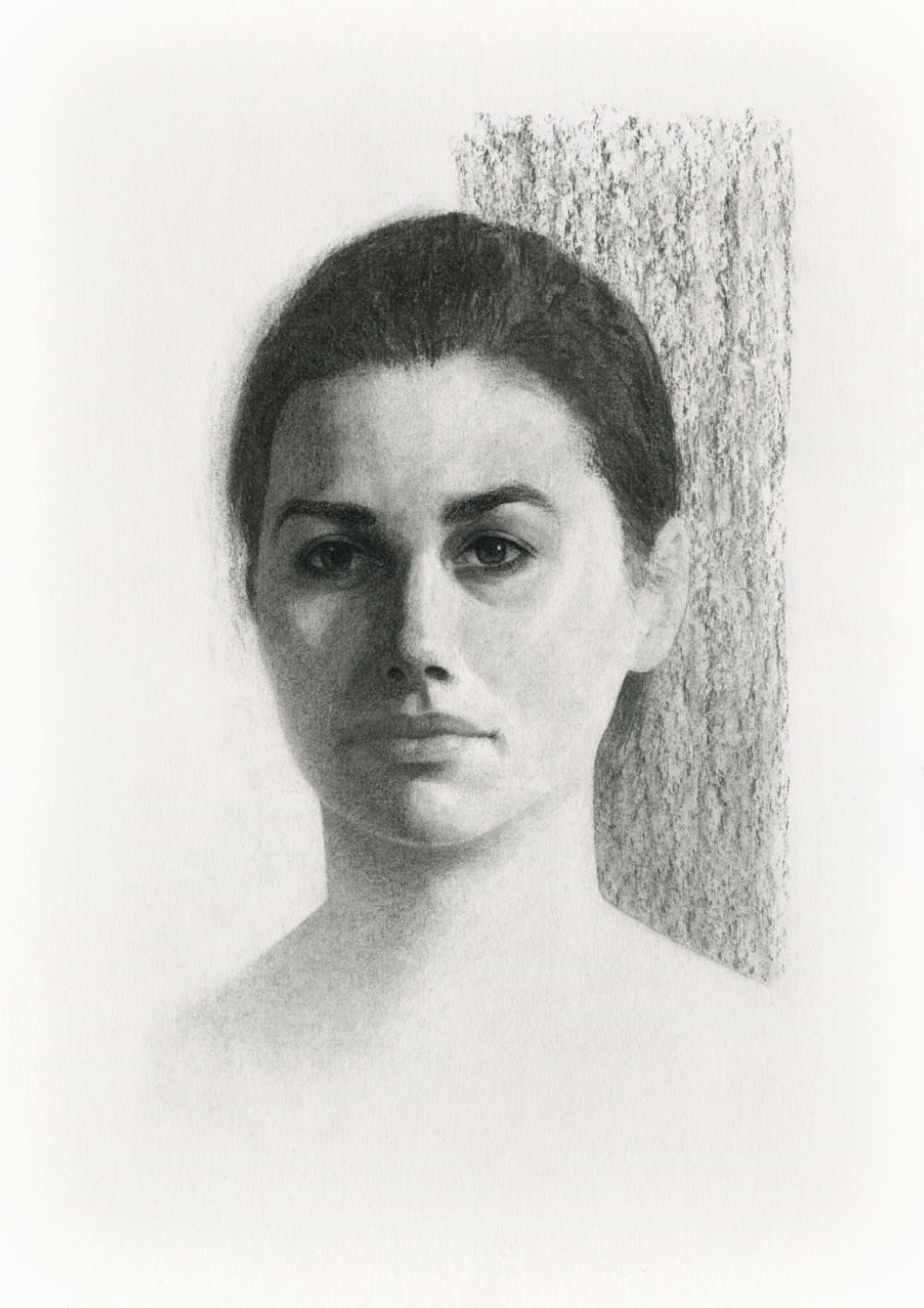 Portrait Study in Charcoal on Paper, by Artist & Illustrator James Martin