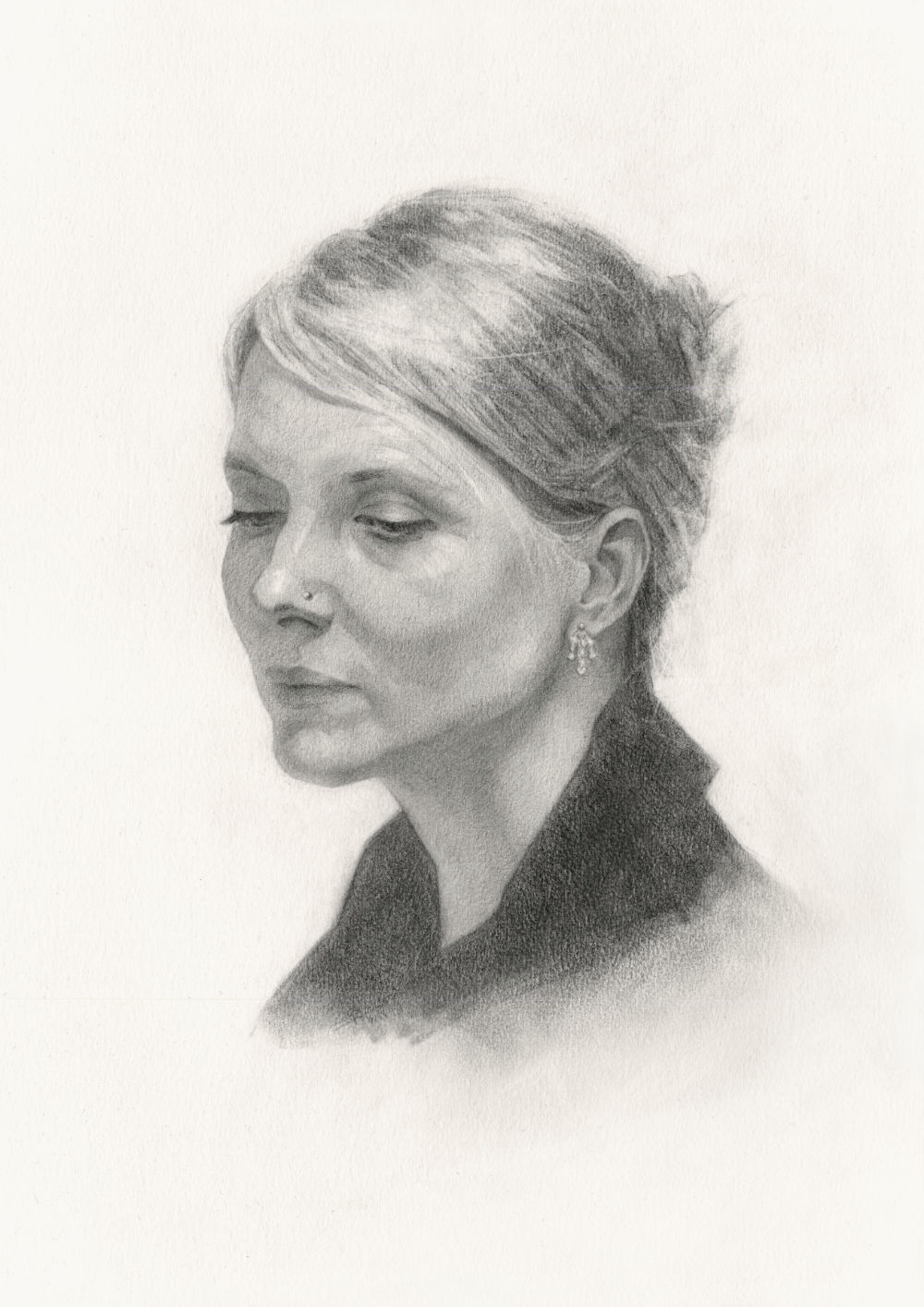 Portrait Drawing in Graphite on Paper, by Artist & Illustrator James Martin