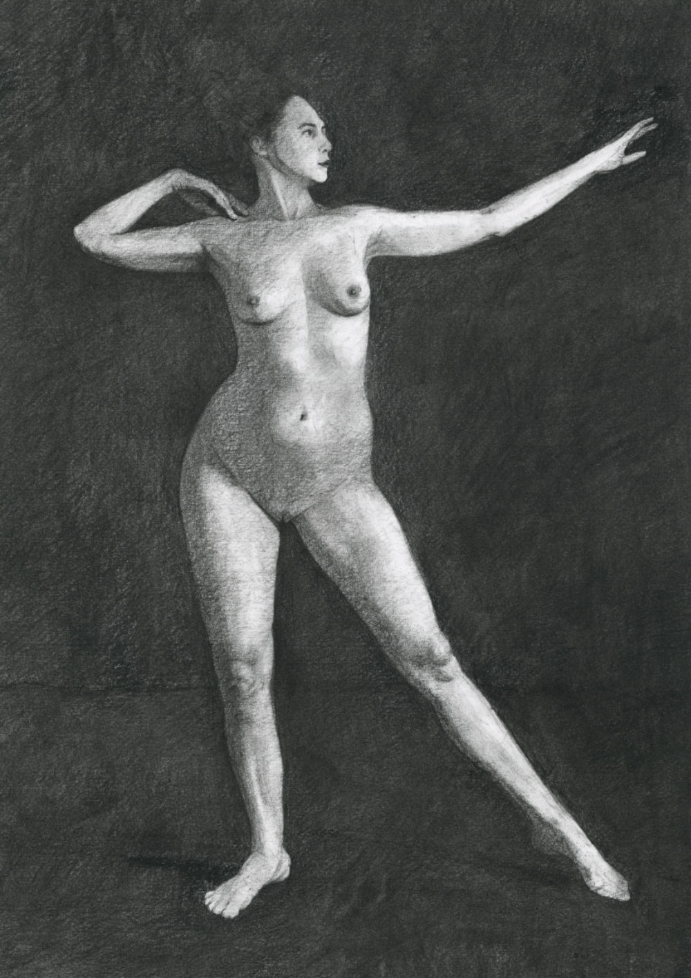 Figure Drawing in Charcoal on Paper, by Artist & Illustrator James Martin
